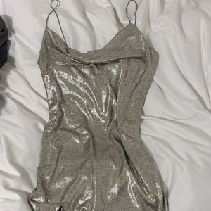 Elegant Alice + Olivia Harmony shimmery slip dress